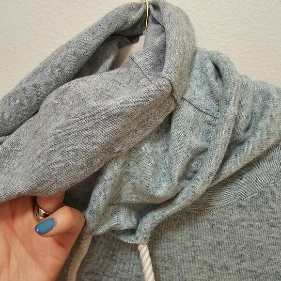 Naketano XL Gray Spackles Two Toned Cowl neck pullover Top. Soft. Unique. Rare - Picture 12 of 16